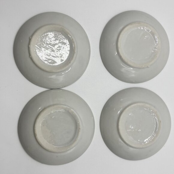 4 Vintage Miniature Toy Tea Set China Blue Willow Saucers Blue White 3" - Picture 3 of 4